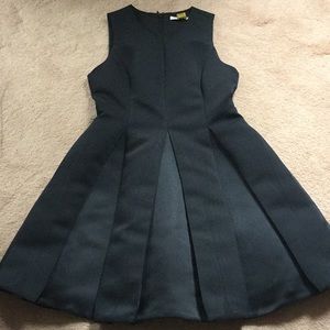 Halston Heritage pleated satin twill mini dress.